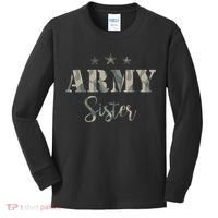 Proud Army Sister Camouflage Army Sister Kids Long Sleeve Shirt thumb 0