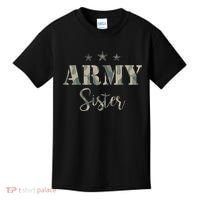 Proud Army Sister Camouflage Army Sister Kids T-Shirt thumb 0