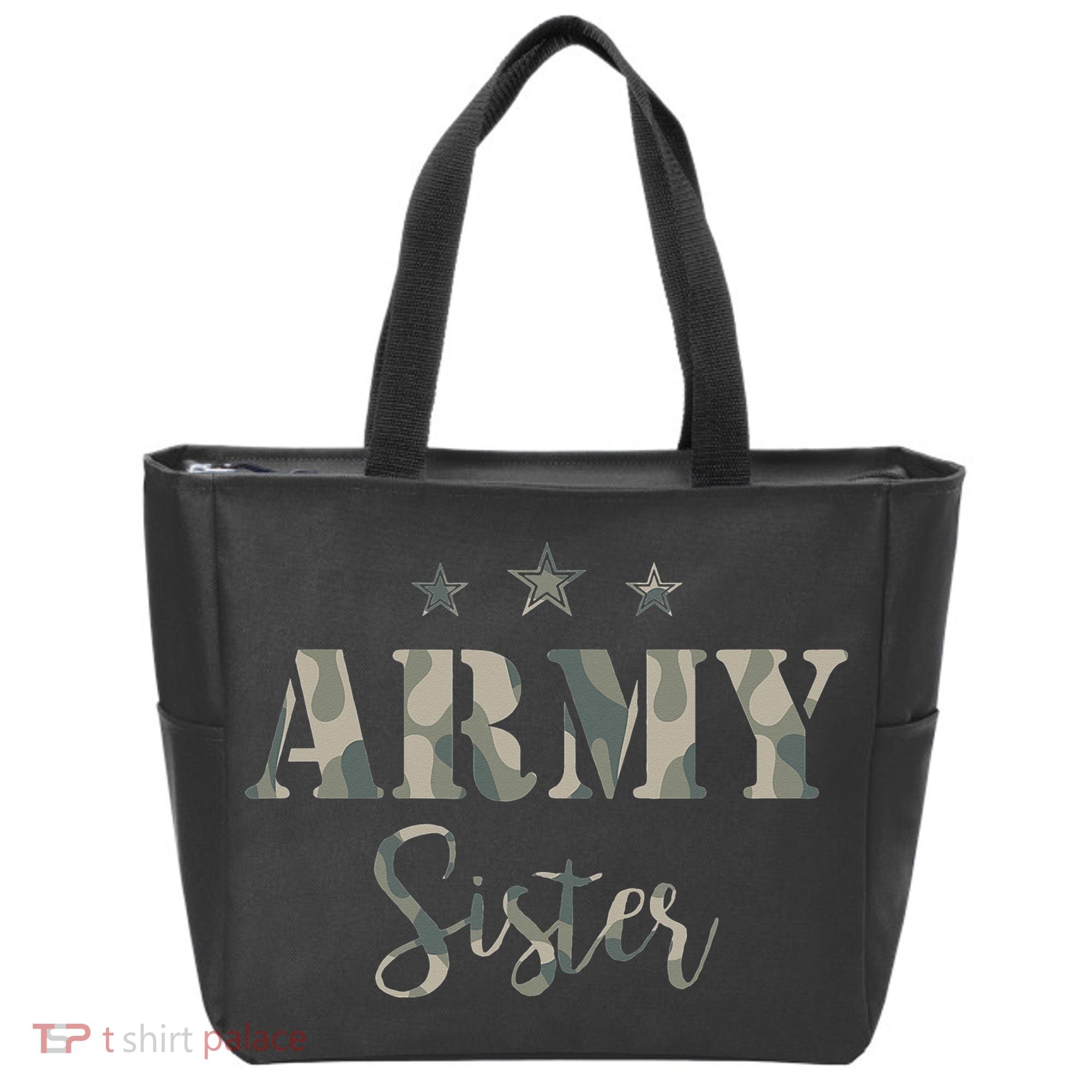 Proud Army Sister Camouflage Army Sister Tote Bag
