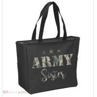 Proud Army Sister Camouflage Army Sister Tote Bag thumb 2