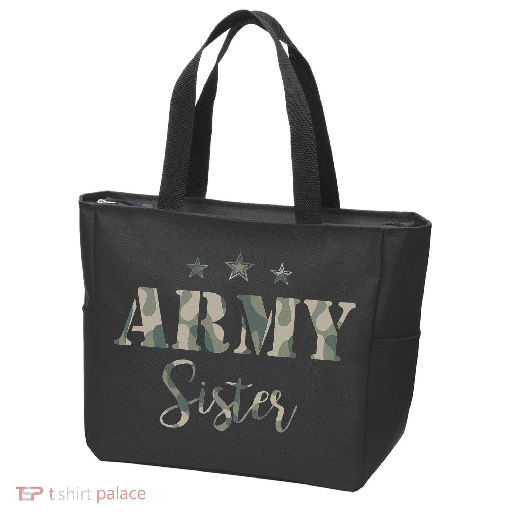 Proud Army Sister Camouflage Army Sister Tote Bag