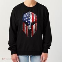 Patriotic American Spartan Warrior Usa Flag Helmet Women's Sweatshirt thumb 0