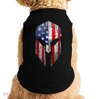 Patriotic American Spartan Warrior Usa Flag Helmet Doggie Tank thumb 0