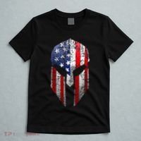 Patriotic American Spartan Warrior Usa Flag Helmet T-Shirt thumb 5