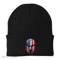 Patriotic American Spartan Warrior Usa Flag Helmet Beanie thumb 0