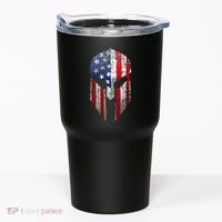 Patriotic American Spartan Warrior Usa Flag Helmet Tumbler thumb 0