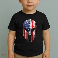 Patriotic American Spartan Warrior Usa Flag Helmet Toddler T-Shirt thumb 2