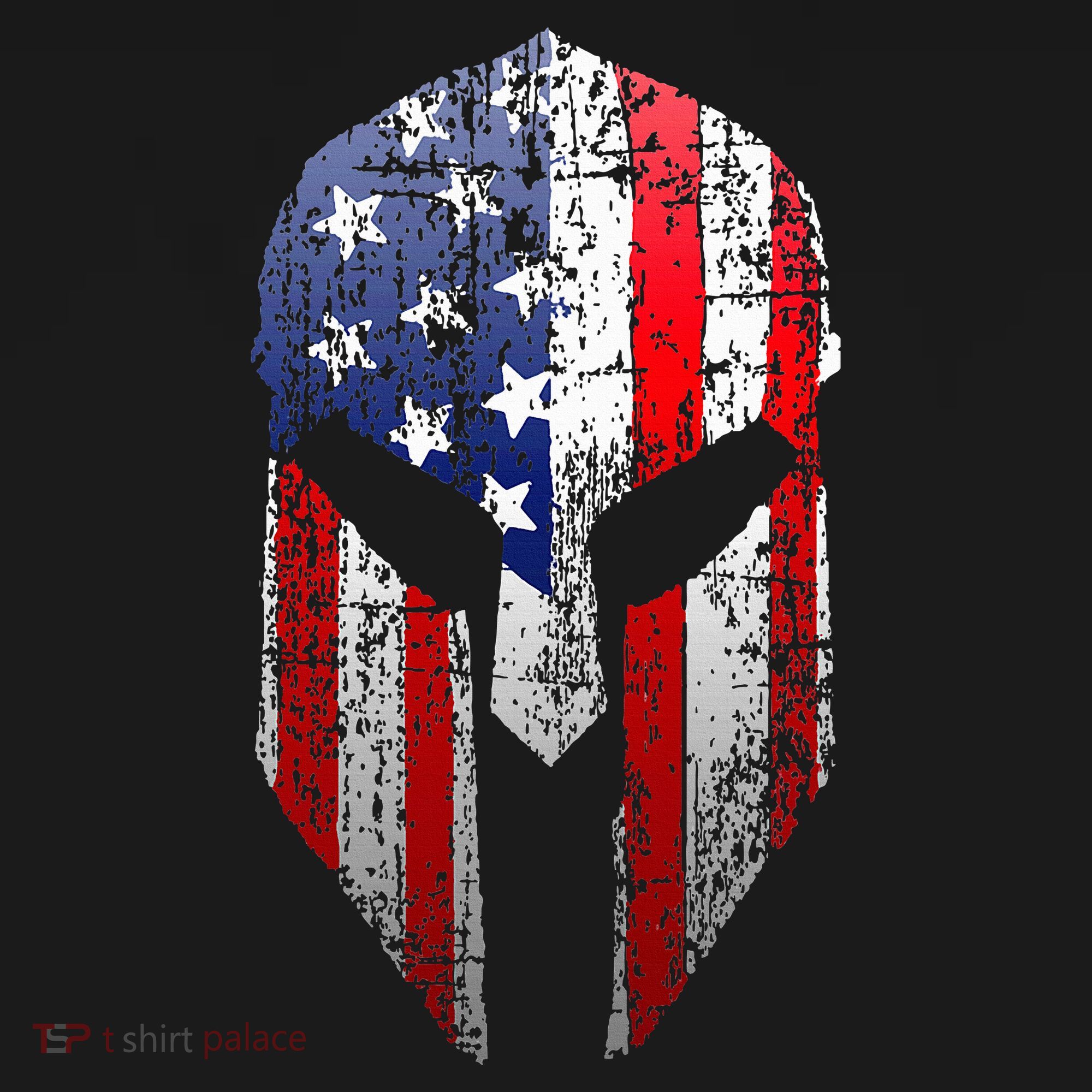 Patriotic American Spartan Warrior Usa Flag Helmet Toddler T-Shirt