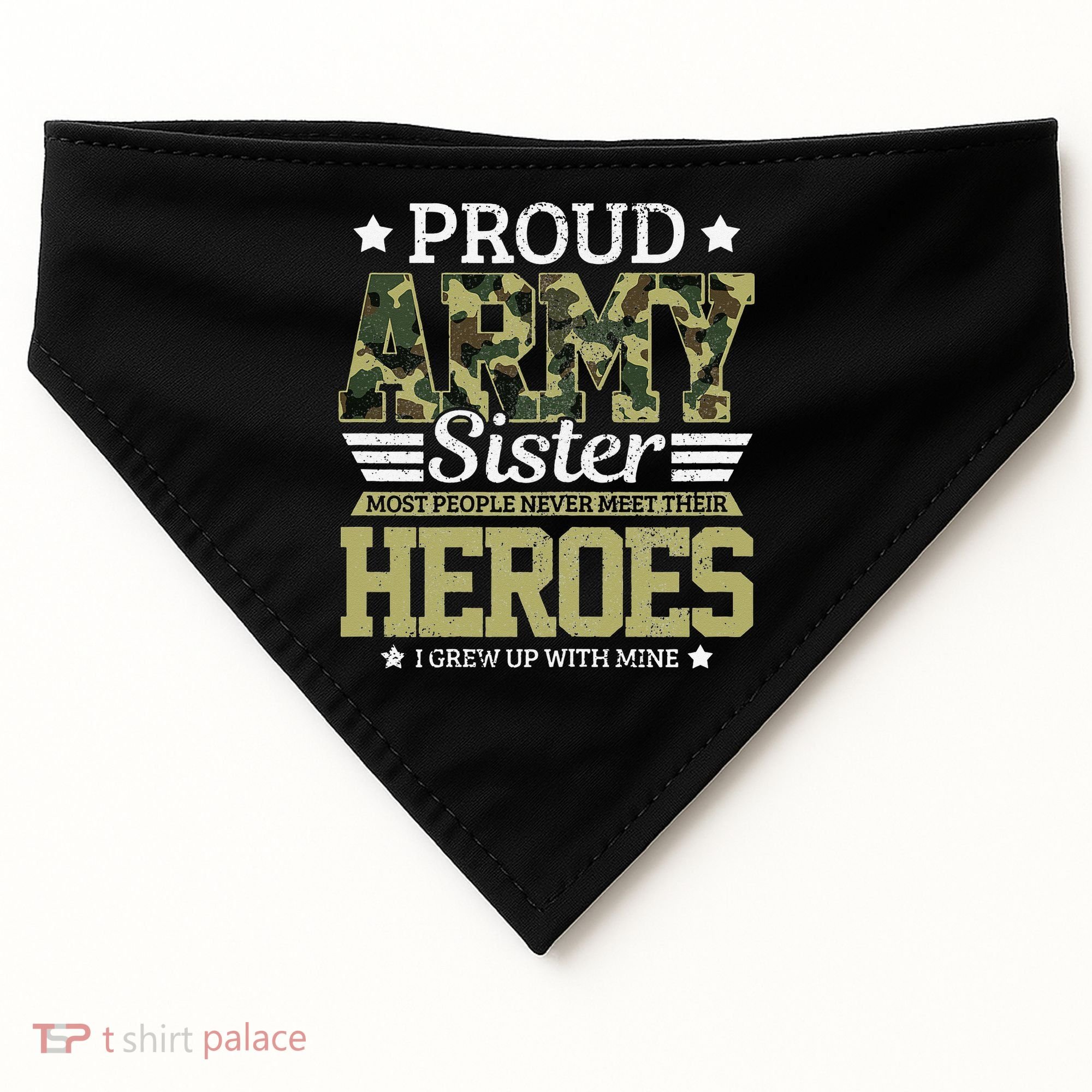 Proud Army Sister Military Soldier Brother Pride Gift USA-Made Doggie Bandana