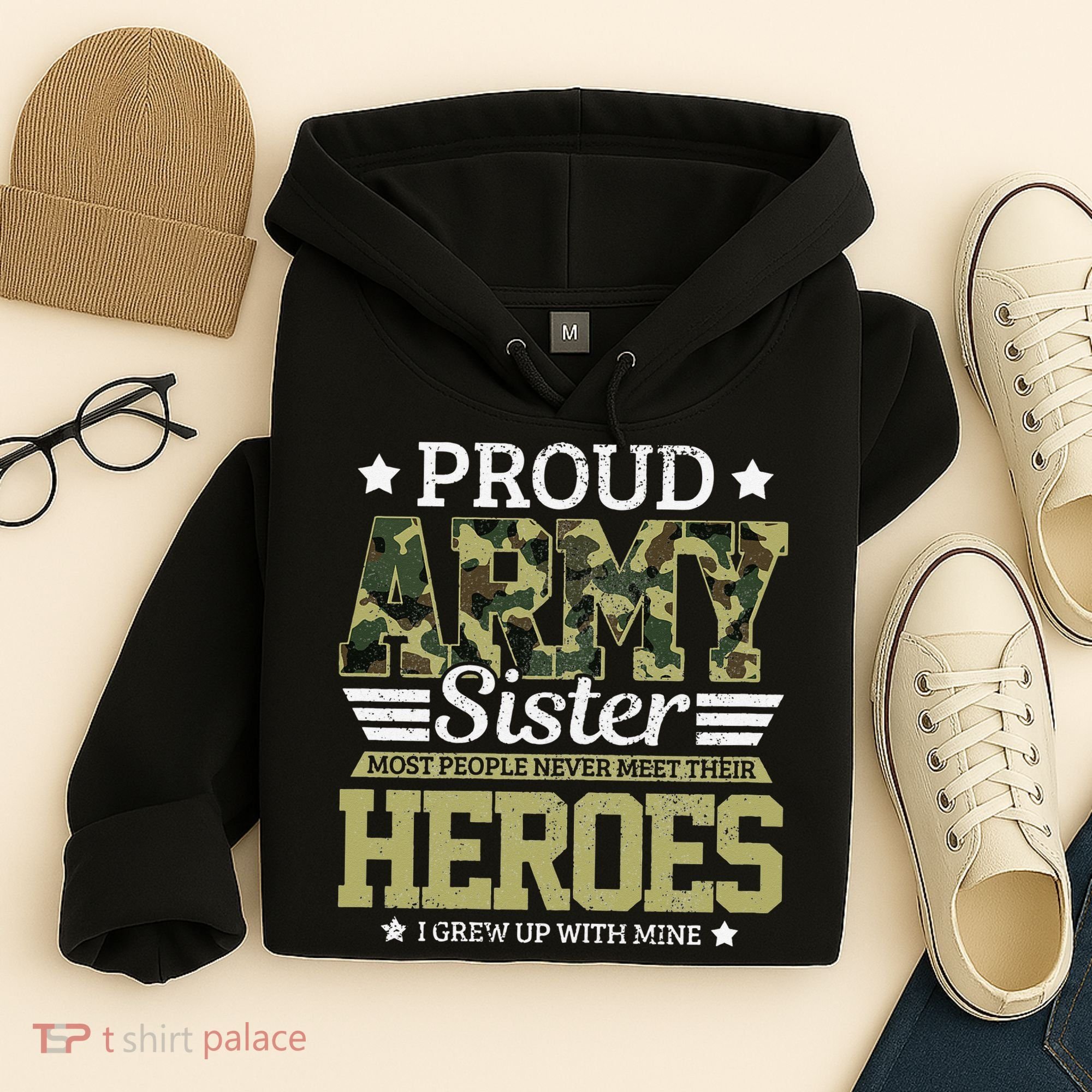 Proud Army Sister Military Soldier Brother Pride Gift Hoodie