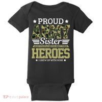 Proud Army Sister Military Soldier Brother Pride Gift Baby Bodysuit thumb 0