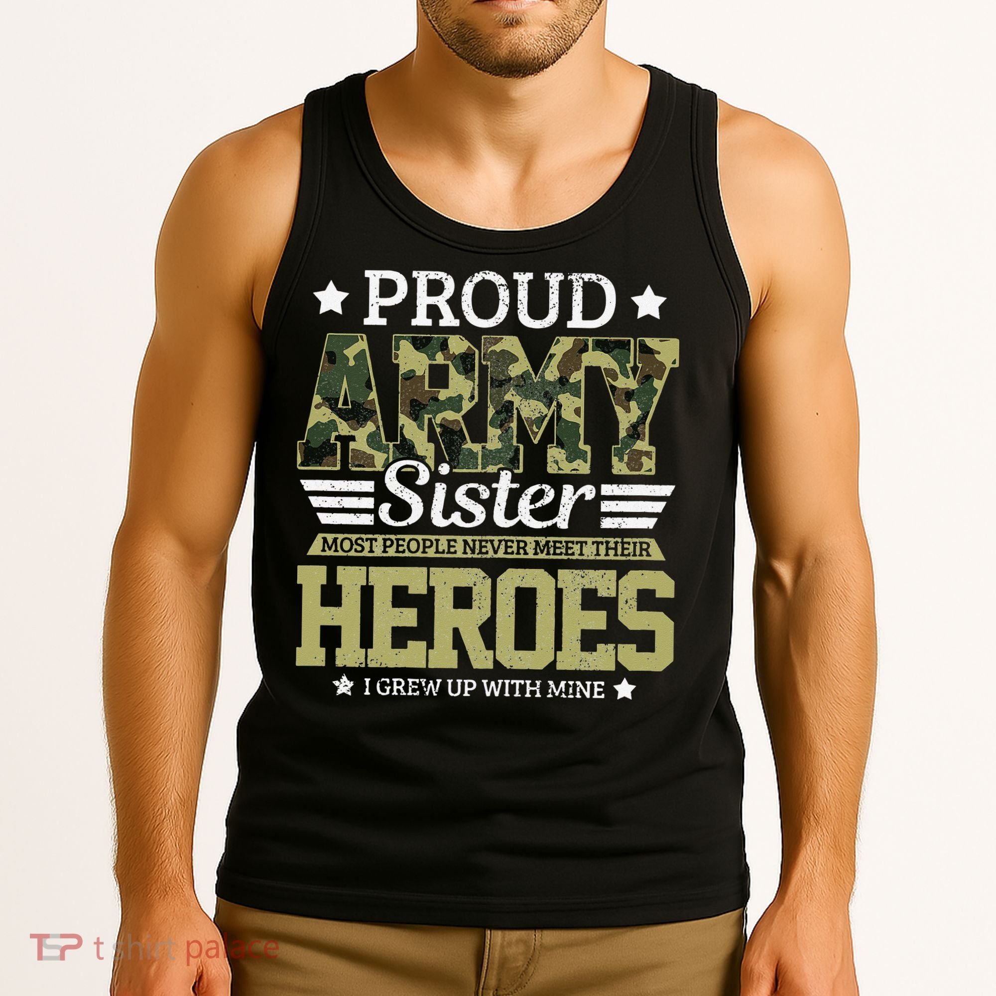 Proud Army Sister Military Soldier Brother Pride Gift Tank Top