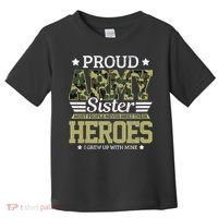 Proud Army Sister Military Soldier Brother Pride Gift Toddler T-Shirt thumb 0