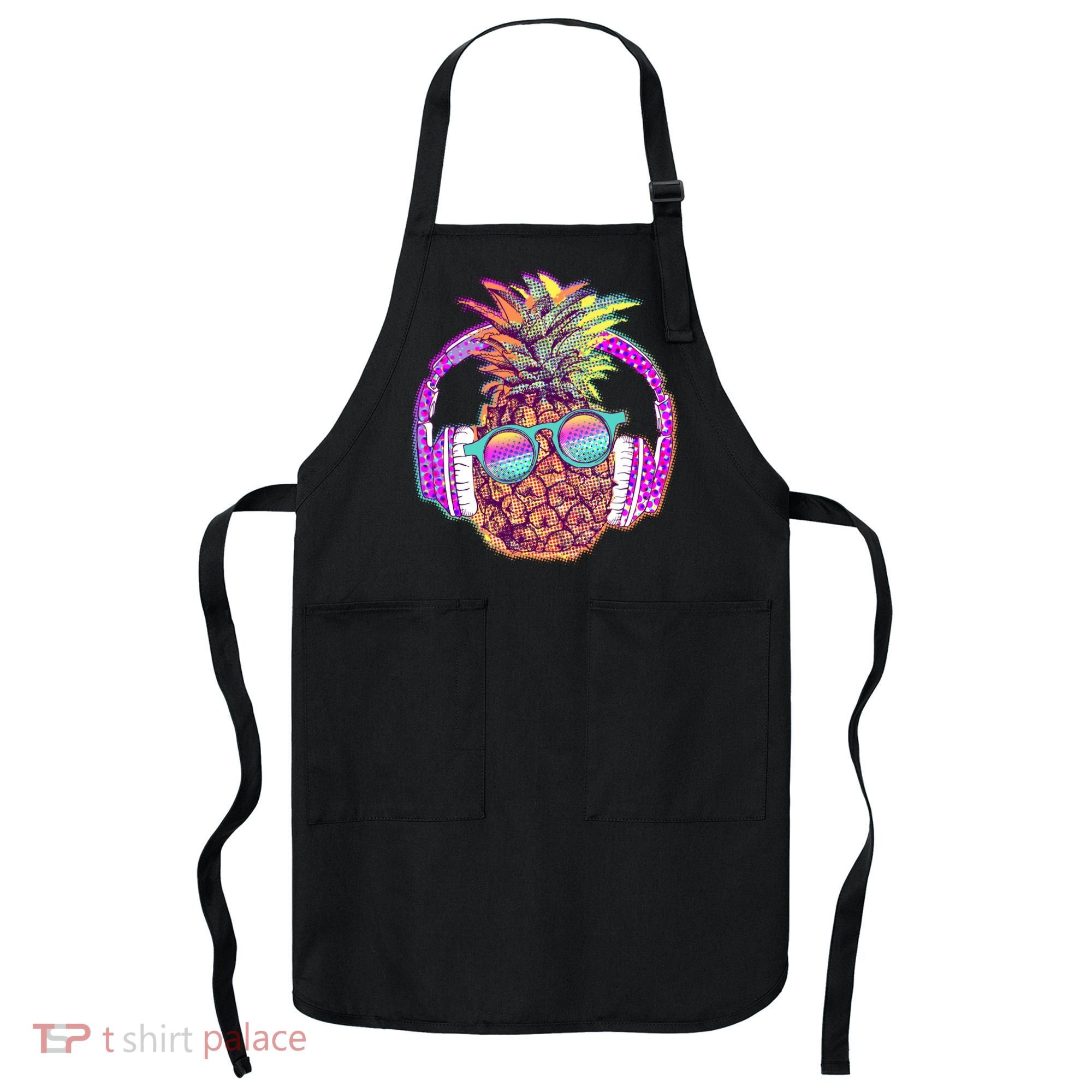 Pop Art Summer Time Headphones Pineapple Apron
