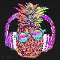 Pop Art Summer Time Headphones Pineapple Apron thumb 3