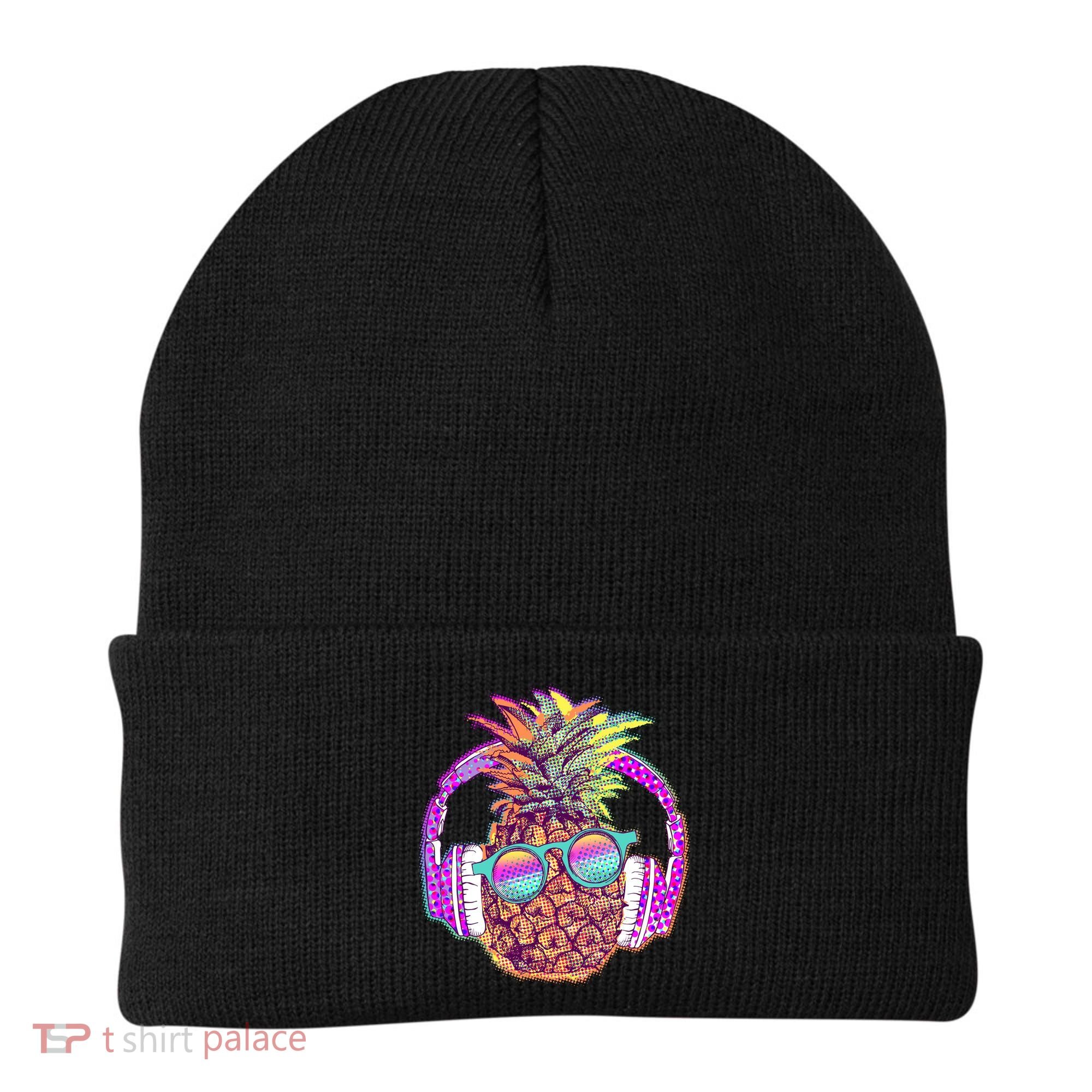 Pop Art Summer Time Headphones Pineapple Beanie