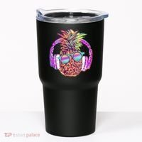 Pop Art Summer Time Headphones Pineapple Tumbler thumb 0