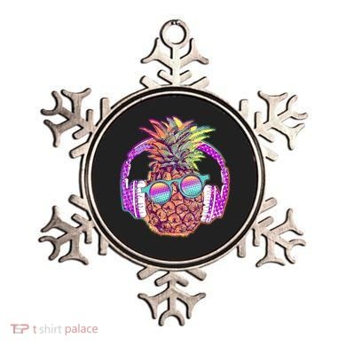 Pop Art Summer Time Headphones Pineapple Ornament