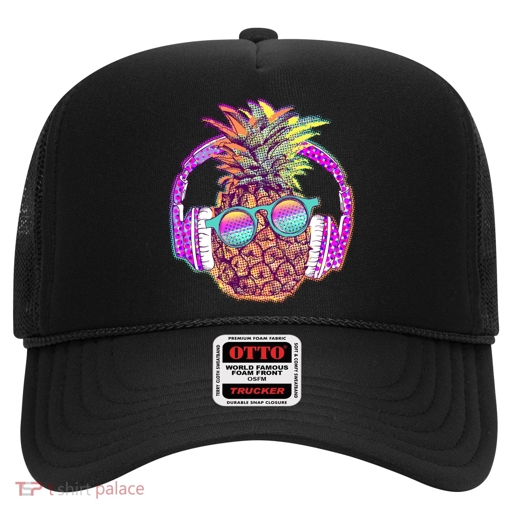 Pop Art Summer Time Headphones Pineapple Hat
