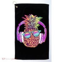Pop Art Summer Time Headphones Pineapple Golf Towel thumb 0
