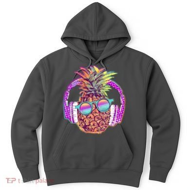 Pop Art Summer Time Headphones Pineapple Hoodie