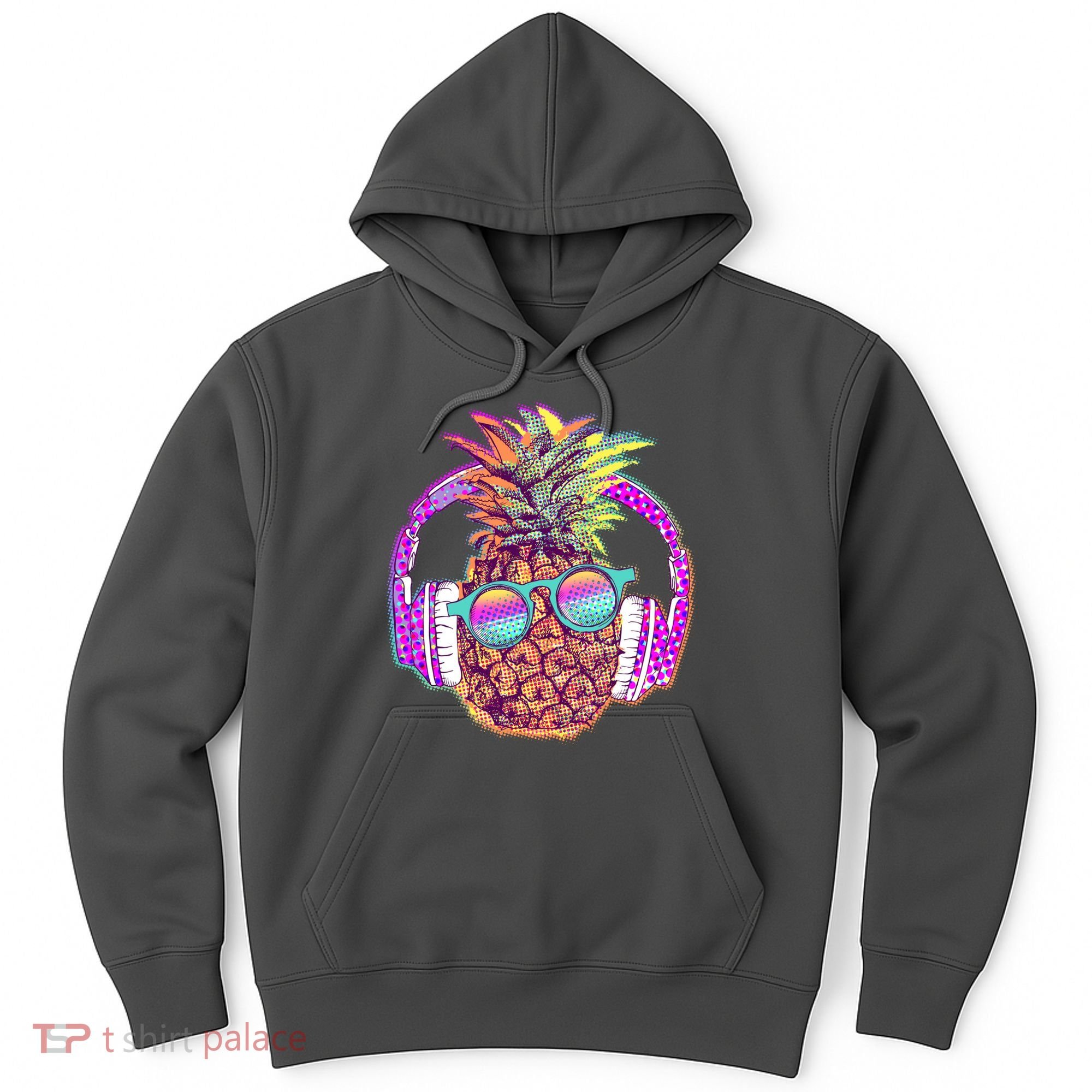 Pop Art Summer Time Headphones Pineapple Hoodie
