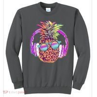 Pop Art Summer Time Headphones Pineapple Sweatshirt thumb 0