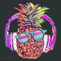 Pop Art Summer Time Headphones Pineapple Sweatshirt thumb 2