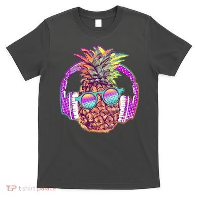 Pop Art Summer Time Headphones Pineapple T-Shirt