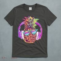 Pop Art Summer Time Headphones Pineapple T-Shirt thumb 5