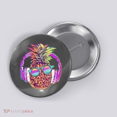 Pop Art Summer Time Headphones Pineapple Button