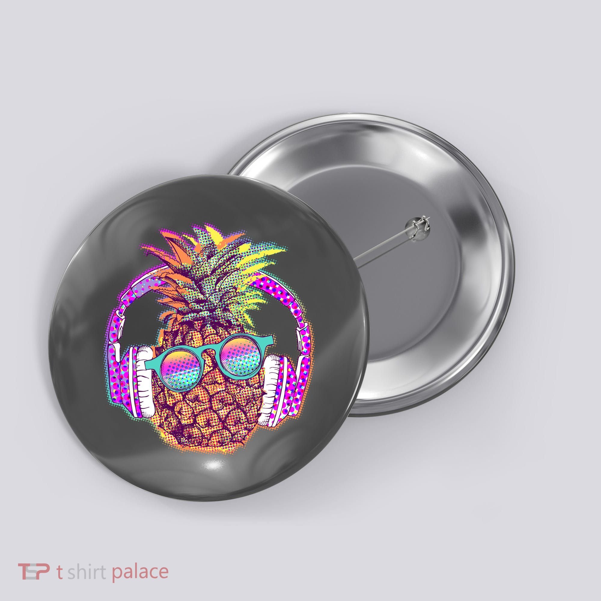 Pop Art Summer Time Headphones Pineapple Button
