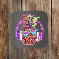 Pop Art Summer Time Headphones Pineapple Coaster thumb 0