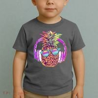 Pop Art Summer Time Headphones Pineapple Toddler T-Shirt thumb 2