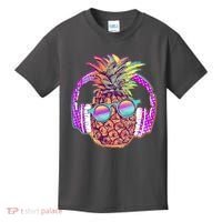 Pop Art Summer Time Headphones Pineapple Kids T-Shirt thumb 0