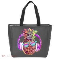 Pop Art Summer Time Headphones Pineapple Tote Bag thumb 0