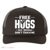 Pro Anti Social Free Hugs Just Kidding Dont Touch Me Yupoong Adult 5-Panel Trucker Hat thumb 0