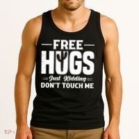 Pro Anti Social Free Hugs Just Kidding Dont Touch Me Tank Top thumb 3