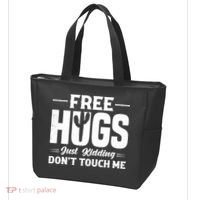 Pro Anti Social Free Hugs Just Kidding Dont Touch Me Tote Bag thumb 3