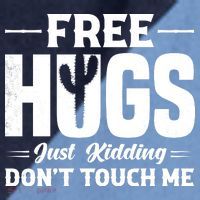Pro Anti Social Free Hugs Just Kidding Dont Touch Me Raglan Baseball Sleeve Shirt thumb 2