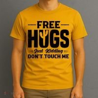 Pro Anti Social Free Hugs Just Kidding Dont Touch Me T-Shirt thumb 3
