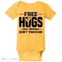 Pro Anti Social Free Hugs Just Kidding Dont Touch Me Baby Bodysuit thumb 0