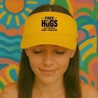 Pro Anti Social Free Hugs Just Kidding Dont Touch Me Visor thumb 2