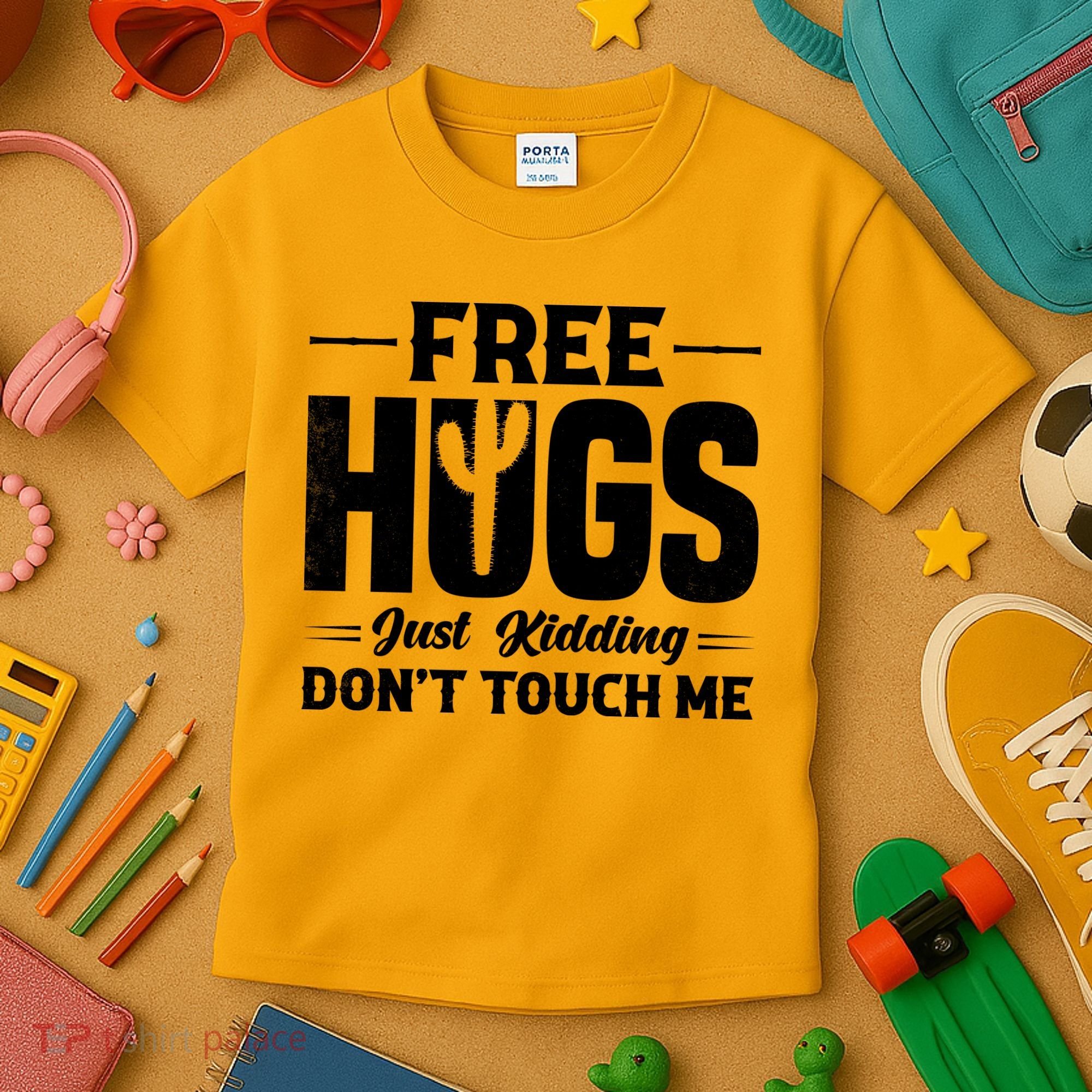Pro Anti Social Free Hugs Just Kidding Dont Touch Me Kids T-Shirt