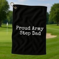 Proud Army Step Dad Gift Golf Towel thumb 1