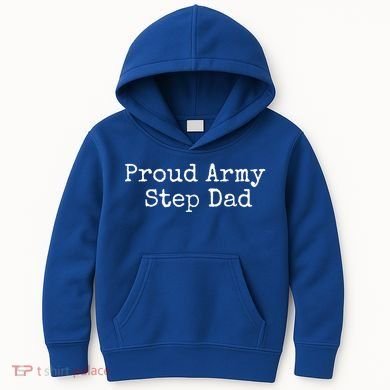 Proud Army Step Dad Gift Kids Hoodie