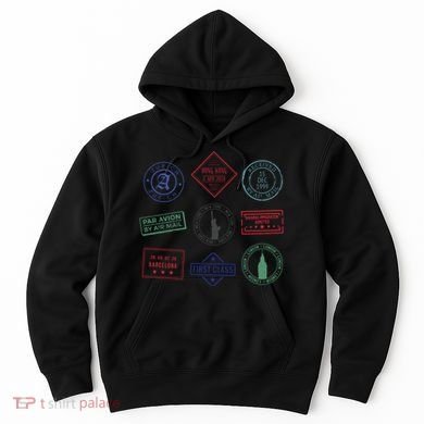 Passport Stamps Travel Hoodie