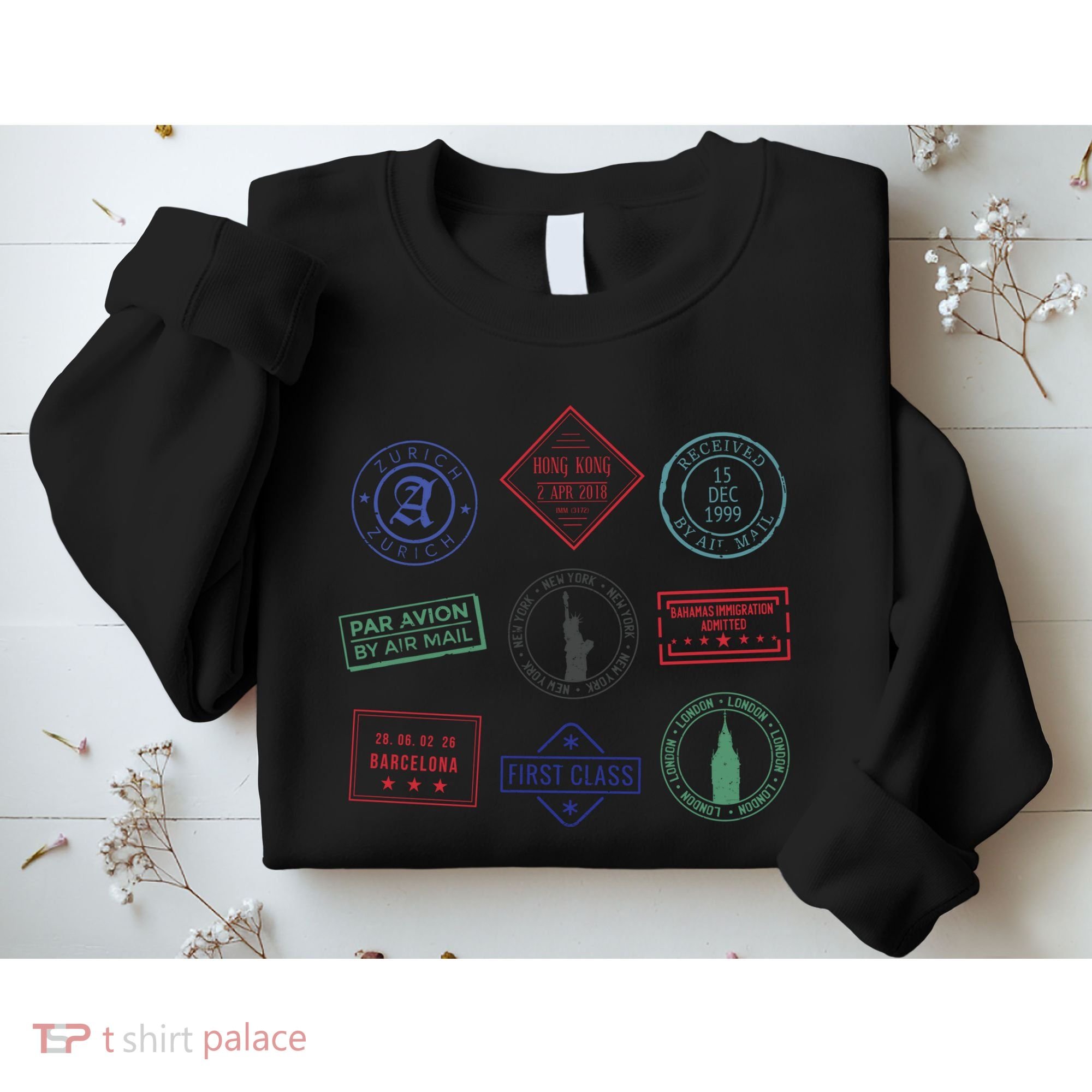 Passport Stamps Travel Sweatshirt
