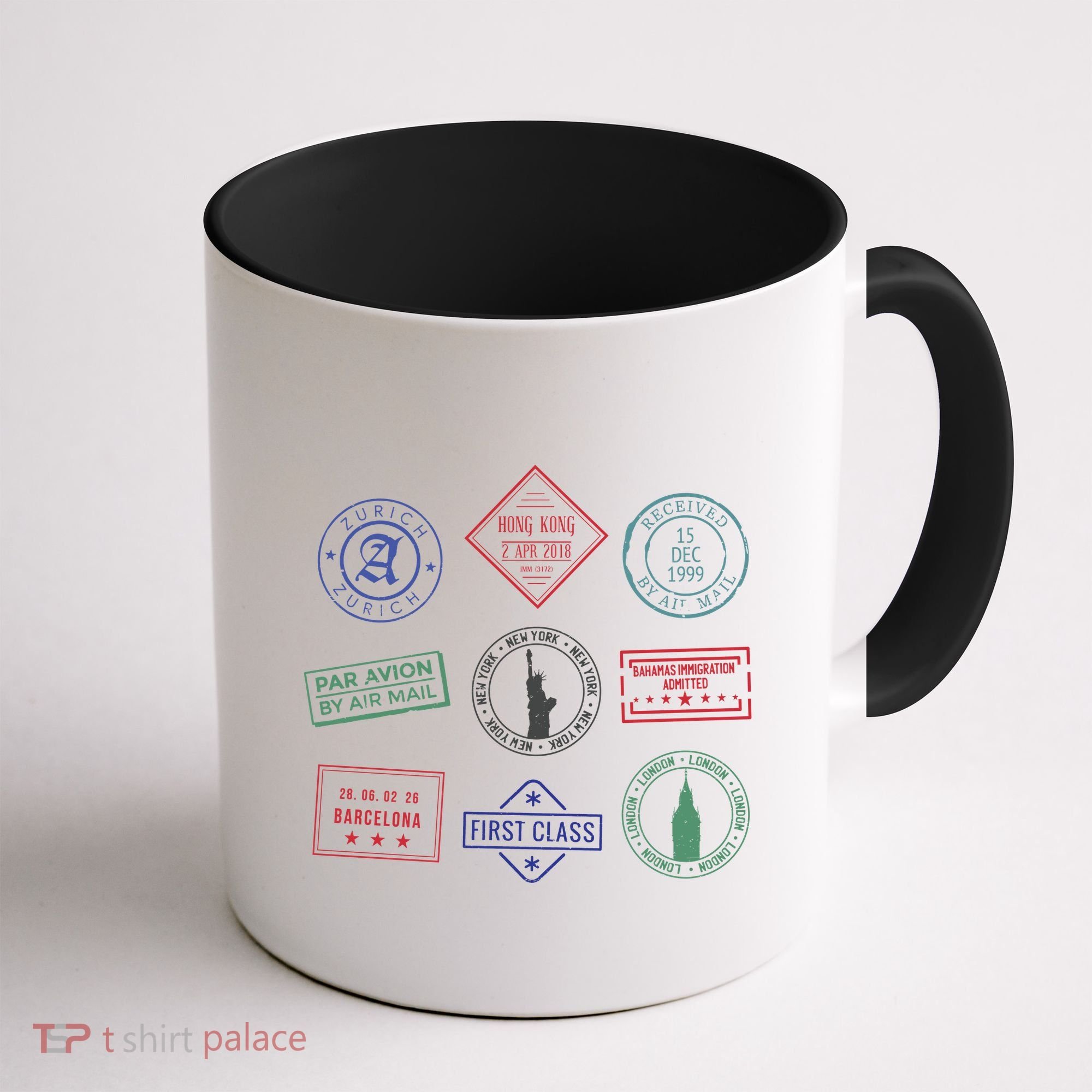 Passport Stamps Travel Coffee Mug