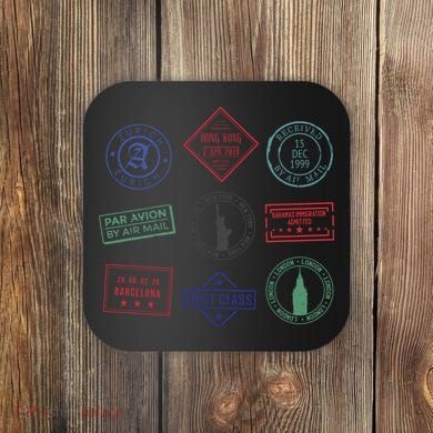 Passport Stamps Travel Coaster